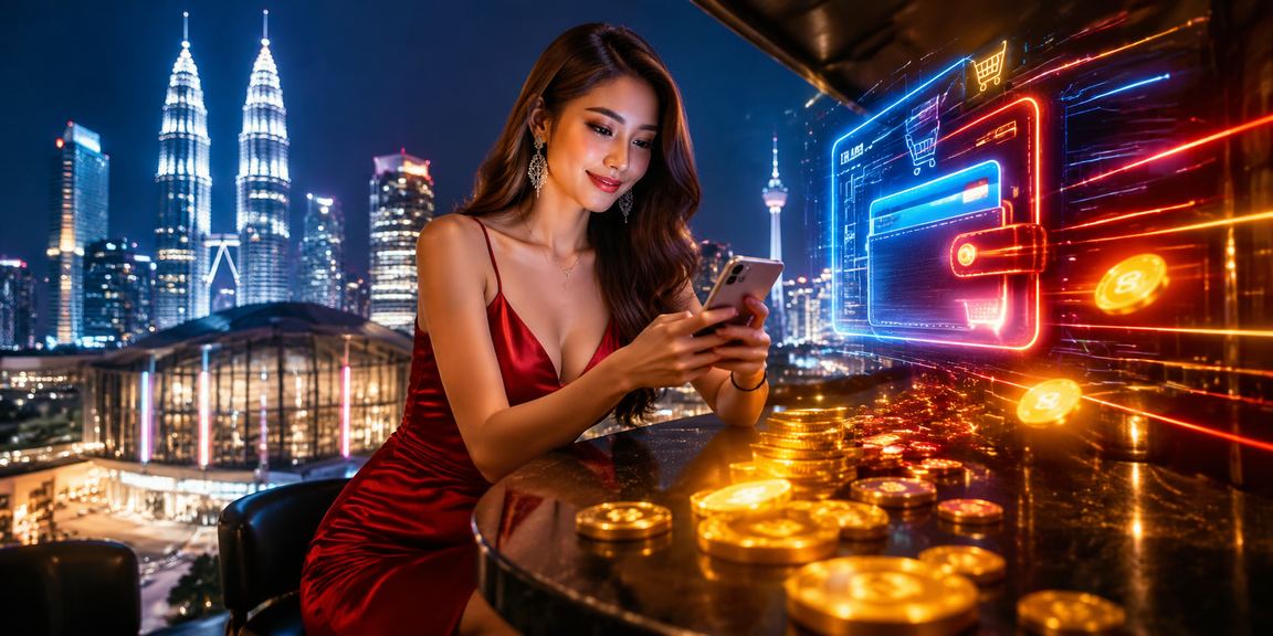 Pengguna Kuala Lumpur mengakses kasino dalam talian melalui telefon mudah alih, paparan antara muka permainan langsung